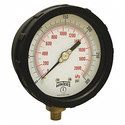 WINTERS PCC607C K4215 Pressure Gauge 4 Dial Size Black