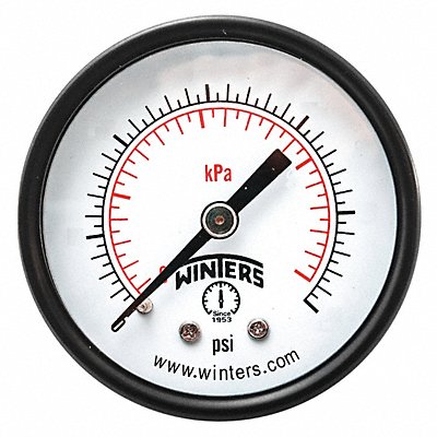 WINTERS PEM1414 Pressure Gauge 2 Dial Size Black