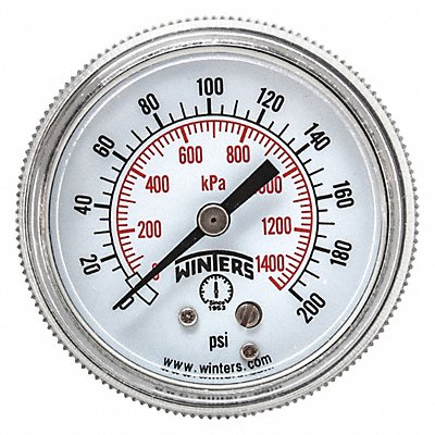 WINTERS P9U901426UC K4523 Pressure Gauge 2 Dial Size Black