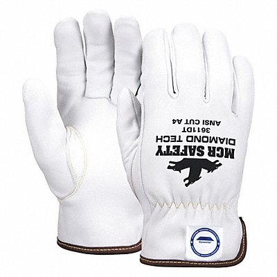 MCR SAFETY 3611DTXL J7530 Leather Gloves White XL PR