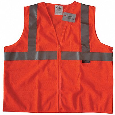 CONDOR 491R98 Safety Vest Orange/Red XL Zipper