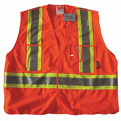 CONDOR 491T08 Safety Vest Orange/Red 4XL/5XL Polyester