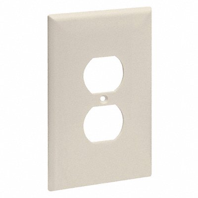 GRAINGER 62032 Dup Recept Wall Plate Jmb Ivory 1 Gang Smooth