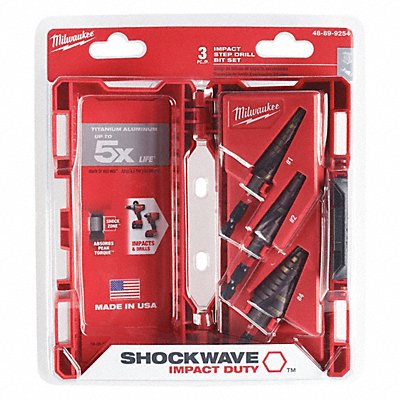 MILWAUKEE 48899254 Step Drill Bit Set 1/8 to 7/8 Sz Range