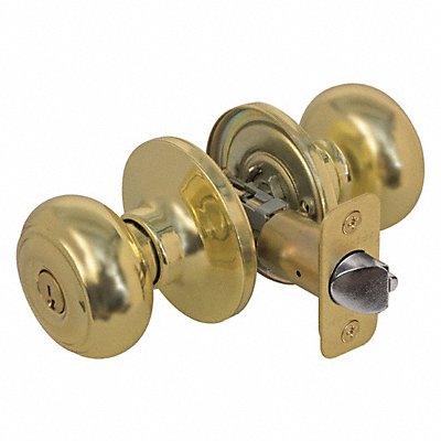 MASTER LOCK RU0103KA4 Knob Lockset Rusk Style Polished Brass