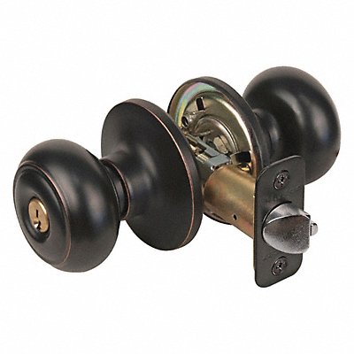 MASTER LOCK RU0212PKA4S Knob Lockset Rusk Style Aged Bronze
