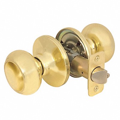 MASTER LOCK RU0403BOX Knob Lockset Rusk Style Polished Brass