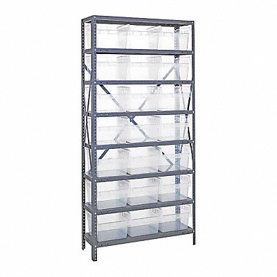 QUANTUM STORAGE SYSTEMS 1275SB809CL G7421 Bin Shelving 12inx75inx36in Clear