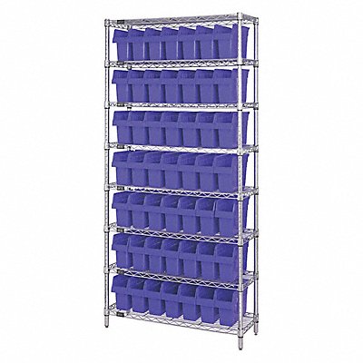QUANTUM STORAGE SYSTEMS WR8810BL Bin Shelving 36inx74inx18in Blue