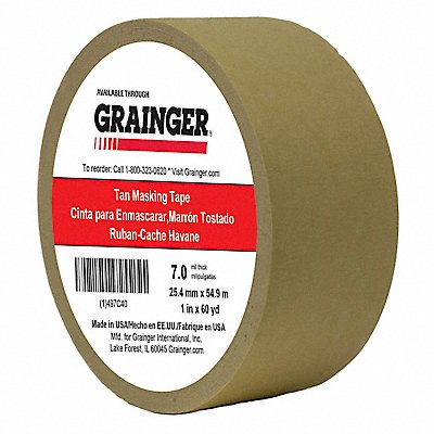 GRAINGER TC4501X60YD Masking Tape 1 W 60 yd L Tan