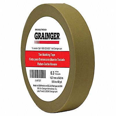 GRAINGER TC65005X60YD Masking Tape 1/2 W 60 yd L Tan