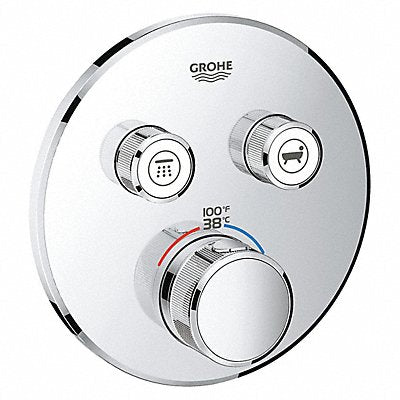 GROHE 29137000 Dual Func Thermostatic Trim Grohe Chrome