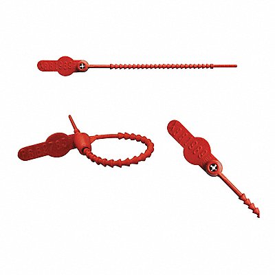 ELC SECURITY PRODUCTS 065N14PPRD Pull-Tight Seals Red Unfinished PK250