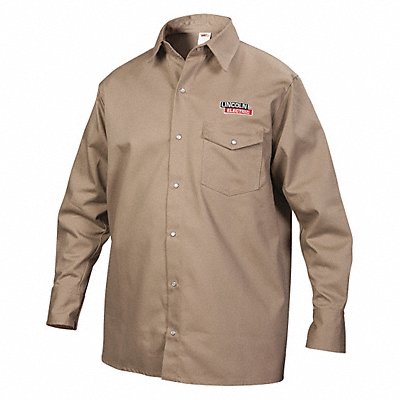 LINCOLN ELECTRIC KH841XL Flame Resistant Collared Shirt Khaki XL