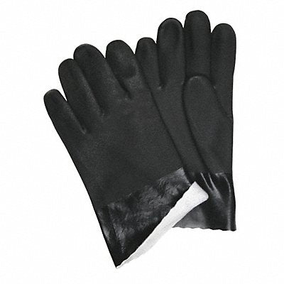 MCR SAFETY 6521SJ Gloves PVC L 10 in L Sandy PR PK12