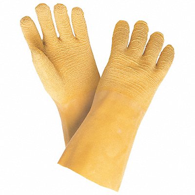 MCR SAFETY 6845M J4449 Chemical Gloves M 12 in L Crinkle PR PK12