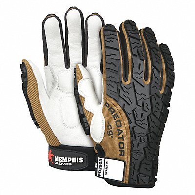 MCR SAFETY PD2903L Mechanics Gloves L White/Black/Brown PR