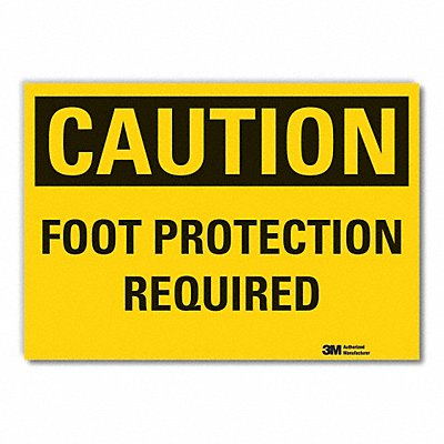 LYLE LCU30293RD14x10 Foot Caution Reflective Label 10inx14in