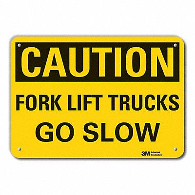 LYLE LCU30294RA14x10 Reflective Lift Truck Trfc Caution Sign 10x14in