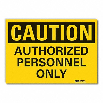 LYLE LCU30299RD5x35 Auth Personnel Caution Reflective Label 3.5x5in