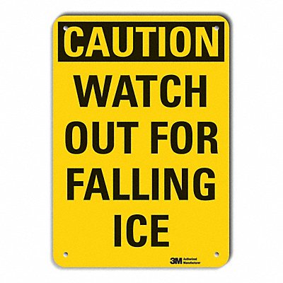 LYLE LCU30302RA14x10 Reflective Icy Caution Sign 10x14in Aluminum