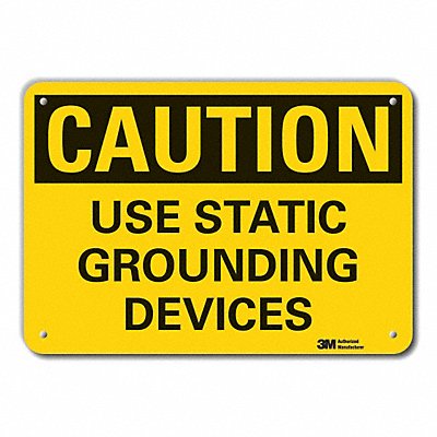 LYLE LCU30317RA14x10 Rflct Grounding Caution Sign 10x14in Alum