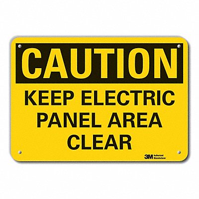 LYLE LCU30324RA14x10 Rflct Elec Panel Caution Sign 10x14in Alum