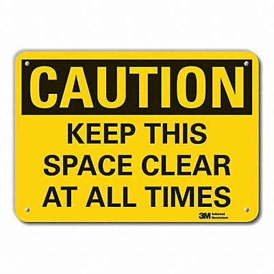LYLE LCU30348RA14x10 Rflct Keep Clear Cautn Sign 10x14in Alum