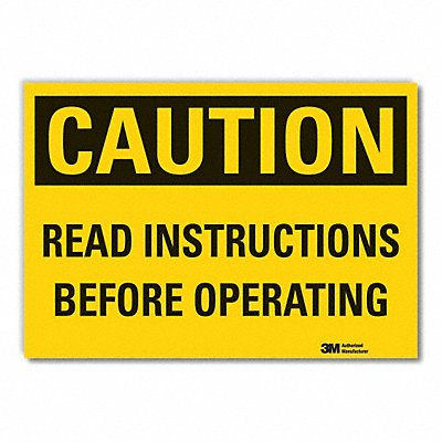LYLE LCU30349ED10x7 Caution Sign 7in x 10in Non-PVC Polymer