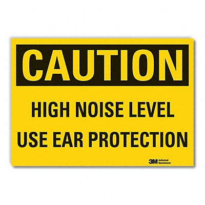 LYLE LCU30354RD10x7 Hearing Caution Reflective Label 7inx10in