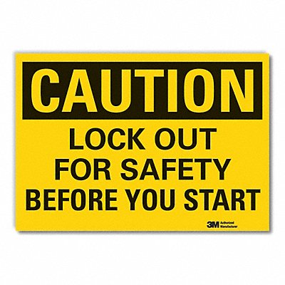 LYLE LCU30363RD7x5 Lockout Tagout Caution Reflective Label 5x7in