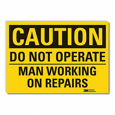 LYLE LCU30366ED14x10 Caution Sign 10inx14in Non-PVC Polymer