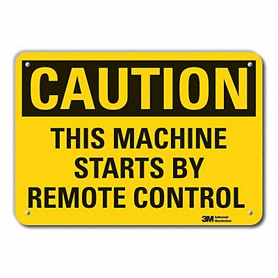 LYLE LCU30369RA10x7 Rflct Mach Operation Caution Sign 7x10in