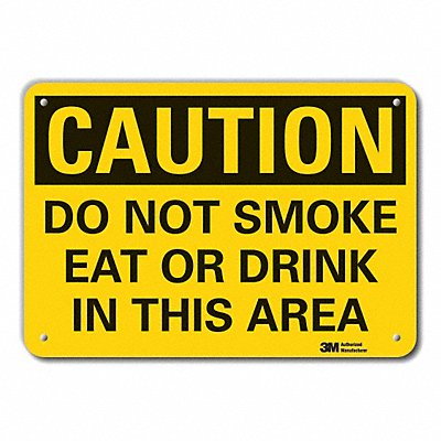 LYLE LCU30372RA10x7 Reflective No Smoking Caution Sign 7x10in Alum