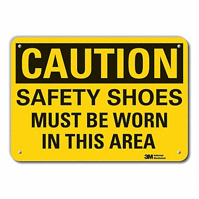 LYLE LCU30375RA14x10 Rflct Foot Caution Sign 10x14in Alum