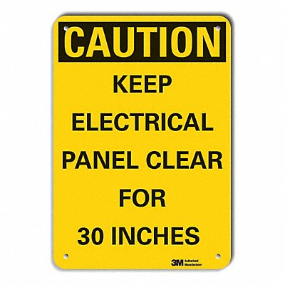 LYLE LCU30386RA10x7 Rflct Elec Panel Caution Sign 7x10in Alum