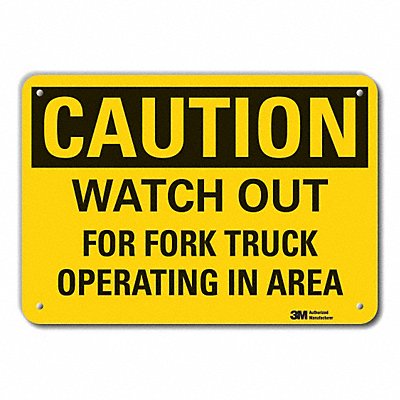 LYLE LCU30391RA14x10 Reflective Lift Truck Trfc Caution Sign 10x14in