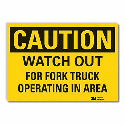 LYLE LCU30391RD14x10 Lift Truck Trfc Caut Reflective Label 10x14in