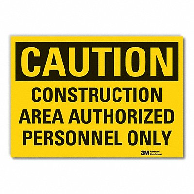LYLE LCU30392ED14x10 Caution Sign 10inx14in Non-PVC Polymer