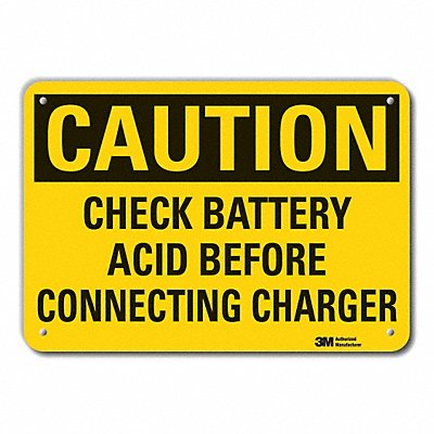LYLE LCU30395RA10x7 Rflct Batt. Hzrd Caution Sign 7x10in