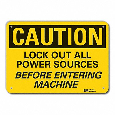 LYLE LCU30417NP10x7 Caution Sign 7 in x 10 in Plastic