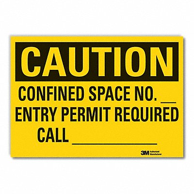 LYLE LCU30425ED14x10 Caution Sign 10inx14in Non-PVC Polymer