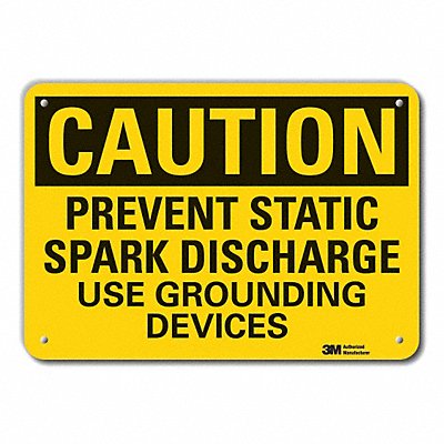 LYLE LCU30430RA14x10 Rflct Grounding Caution Sign 10x14in Alum