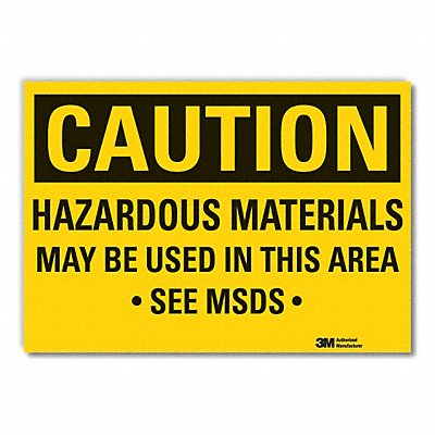 LYLE LCU30432ED10x7 Caution Sign 7in x 10in Non-PVC Polymer