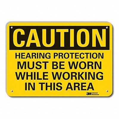 LYLE LCU30447RA14x10 Reflective Hearing Caution Sign 10x14in Alum