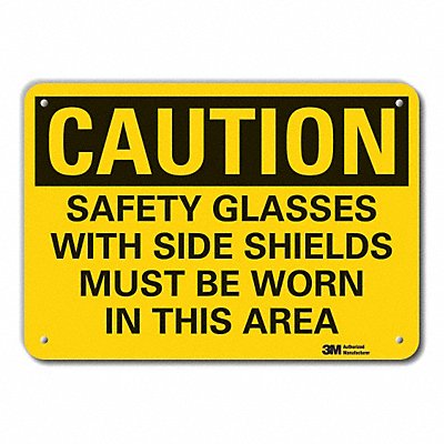 LYLE LCU30450RA14x10 Rflct Eye Caution Sign 10x14in Alum