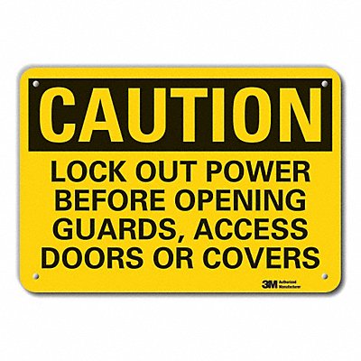 LYLE LCU30452RA10x7 Rflct Lockout Tagout Caution Sign 7x10in