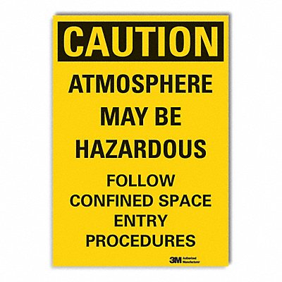 LYLE LCU30460RD7x5 Confined Space Caution Reflective Label 7x5in
