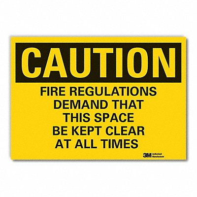 LYLE LCU30461ED14x10 Caution Sign 10 x 14 in Non-PVC Polymer