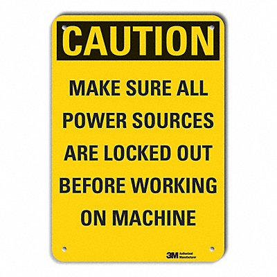 LYLE LCU30464NP10x14 Caution Sign 14 in x 10 in Plastic